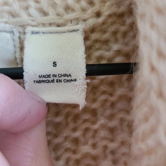 Angel of the North button up poncho sweater tan - Picture 5 of 9